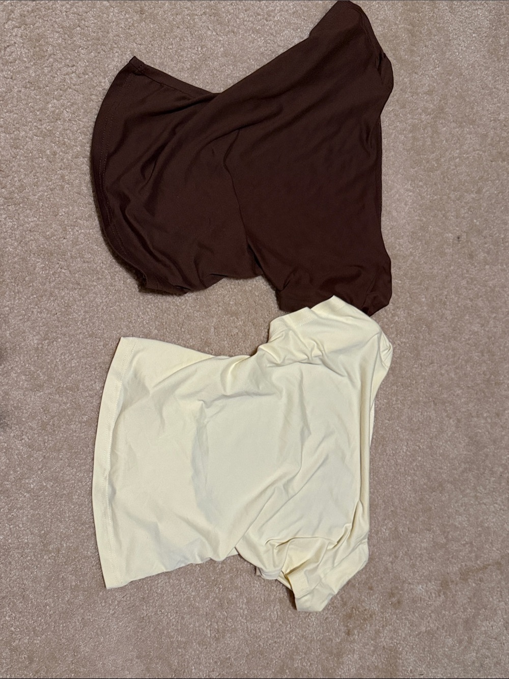 SHEIN Brown & Cream Crop Top Duo